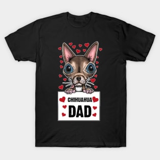 Cute Chihuahua Dad Design T-Shirt